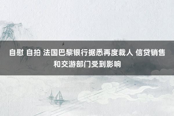 自慰 自拍 法国巴黎银行据悉再度裁人 信贷销售和交游部门受到影响