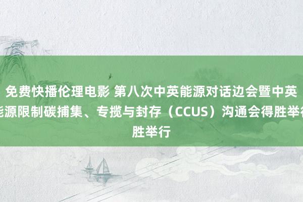 免费快播伦理电影 第八次中英能源对话边会暨中英能源限制碳捕集、专揽与封存（CCUS）沟通会得胜举行